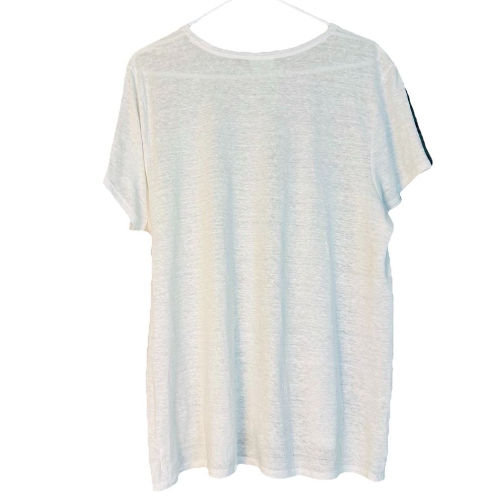J. Jill Love Linen White Boxy Short Sleeve Lagenlook Layer Shirt XL Oversize Tee - Picture 2 of 6